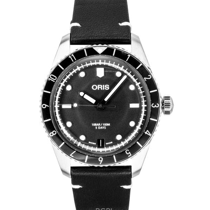 Oris Divers Sixty Five 12H læderrem sort urskive automatisk 01 400 7772 4054-07 5 20 82 100M herreur