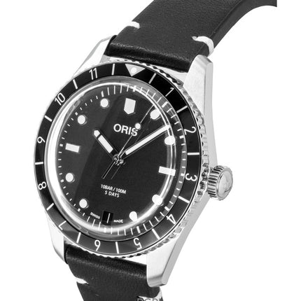 Oris Divers Sixty Five 12H læderrem sort urskive automatisk 01 400 7772 4054-07 5 20 82 100M herreur