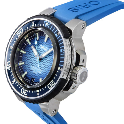 Oris Aquis Pro gummirem Blue Dial Automatic Diver&#39;s 01-400-7777-7155-Set 4000M herreur