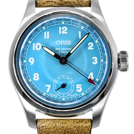 Oris Big Crown Pointer Date Læderrem Blå Urskive Automatisk 01-473-7786-4065-07-5-19-22FC Herreur
