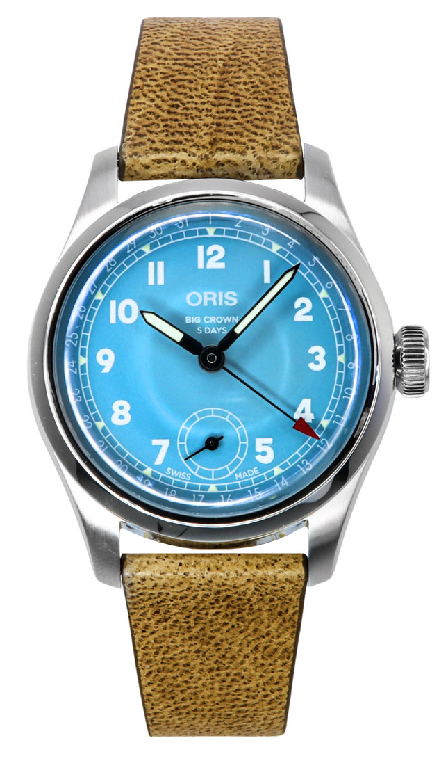 Oris Big Crown Pointer Date Læderrem Blå Urskive Automatisk 01-473-7786-4065-07-5-19-22FC Herreur