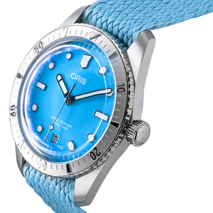 Oris Divers Sixty-Five Candy Candy Tekstilrem Blå Urskive Automatisk 01-733-7771-4055-07-3-19-02S 100M unisex-ur