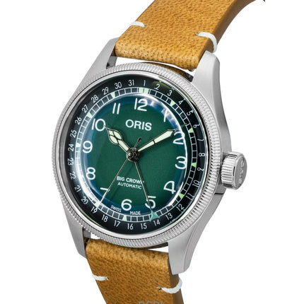 Oris Big Crown Cervo Volante læderrem grøn urskive automatisk 01-754-7779-4067-Set herreur