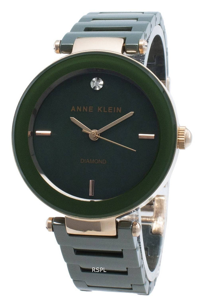 Anne Klein 1018RGGN Diamond Accents Quartz Women's Watch