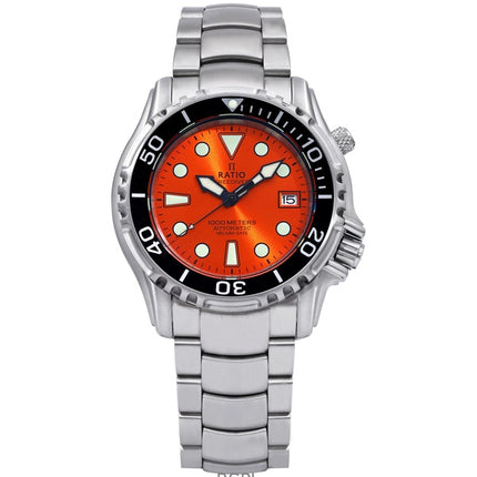 Ratio FreeDiver Helium Safe 1000M Orange Urskive Rustfrit StÃ¥l Automatisk 1066KE26-33VA-ORG Herreur