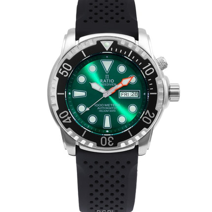 Ratio Free Diver Helium-Safe 1000M Safir Automatic 1068HA90-34VA-GRN Herreur