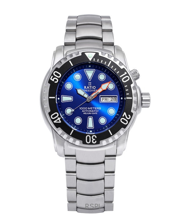 Ratio Free Diver Helium-Safe 1000M Sapphire Automatic 1068HA96-34VA-BLU Herreur