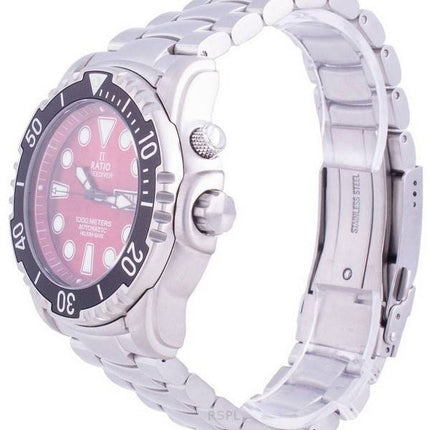 Renoveret Ratio FreeDiver Helium-Safe 1000M Sapphire Automatic 1068HA96-34VA-RED Herreur
