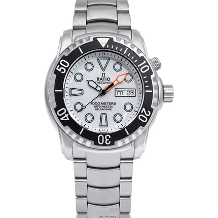 Ratio Free Diver Helium-Safe 1000M Sapphire Automatic 1068HA96-34VA-WHT Herreur