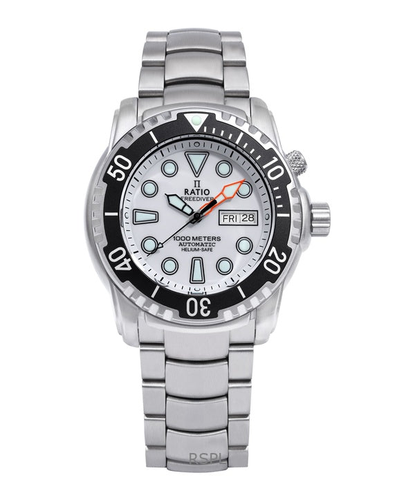 Ratio Free Diver Helium-Safe 1000M Sapphire Automatic 1068HA96-34VA-WHT Herreur