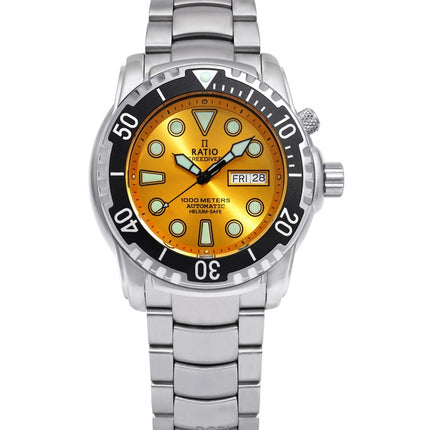 Ratio Free Diver Helium-Safe 1000M Safir Automatic 1068HA96-34VA-YLW Herreur