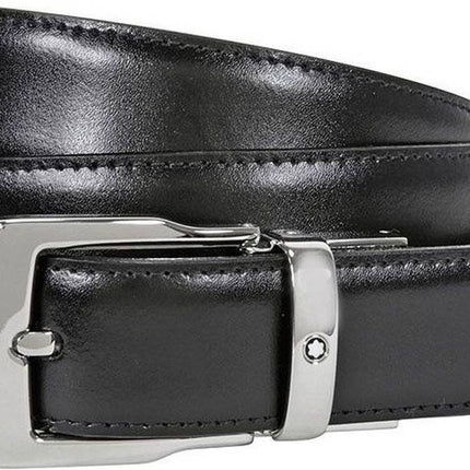 Montblanc 109738 Classic Line vendbar sort / brun herre læderbælte