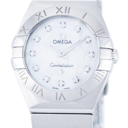 Omega Constellation kvarts Diamond Accent magt Reserve 123.10.24.60.55.001 kvinders Watch