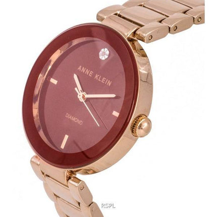 Anne Klein Diamond Accents Burgundy Dial Quartz 1362BYRG 100M dameur