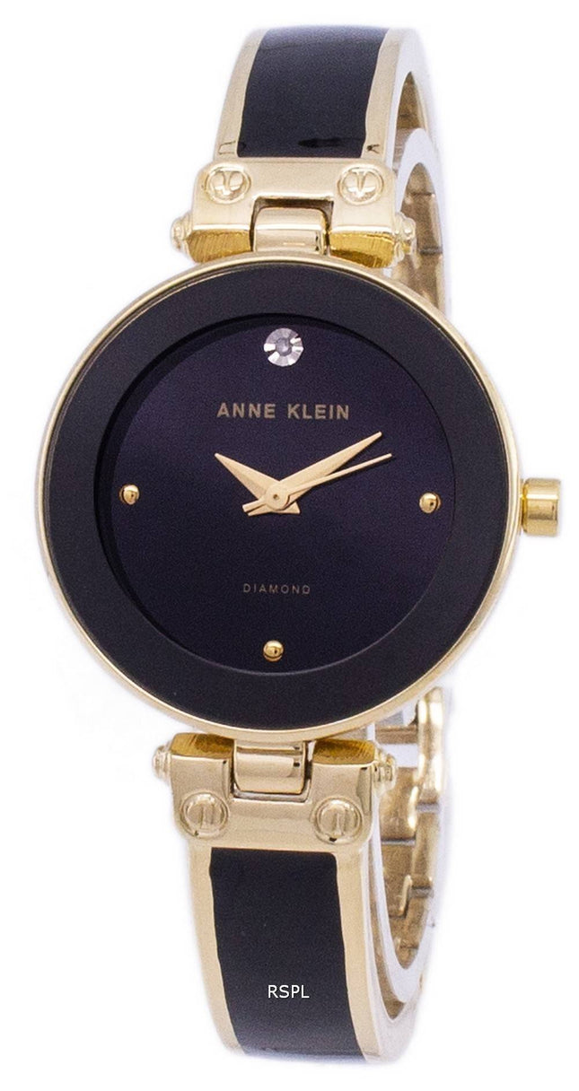 Anne Klein kvarts diamant accenter 1980BKGB kvinders Watch