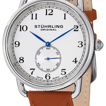Stuhrling Original Decor schweizisk Quartz brun læder 207.01 Herreur