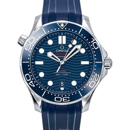 Omega Seamaster gummirem blå urskive automatisk dykkerur 210.32.42.20.03.001 300M herreur