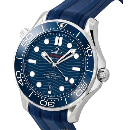 Omega Seamaster gummirem blå urskive automatisk dykkerur 210.32.42.20.03.001 300M herreur
