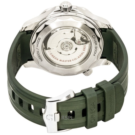 Omega Seamaster gummirem grøn urskive automatisk dykkerur 210.32.42.20.10.001 300M herreur