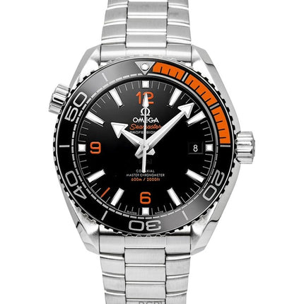 Omega Seamaster Planet Ocean rustfrit stål sort urskive automatisk dykkerur 215.30.44.21.01.002 600M herreur