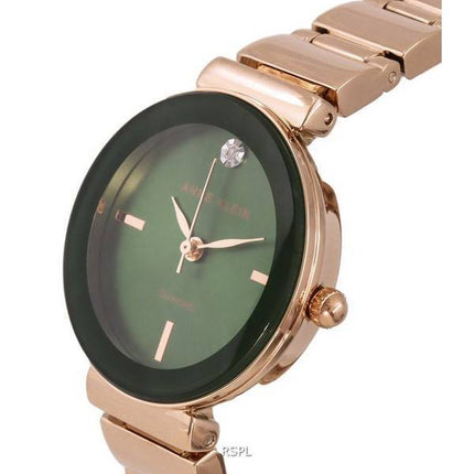 Anne Klein Diamond Accent Green Dial Quartz 2434GNRG Dameur