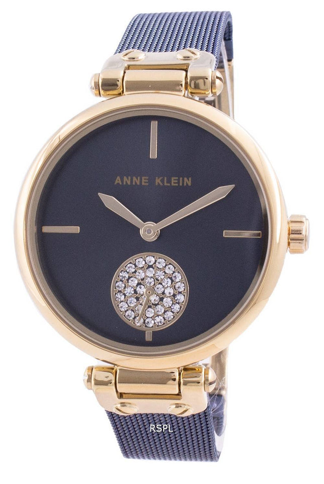 Anne Klein Swarovski Crystal Accent 3001GPBL Quartz Women's Watch
