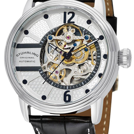 Stuhrling Original Prospero Classic automatisk sølv skelet Dial 308A.33152 Herreur