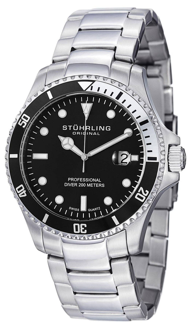 Stuhrling Original Regatta kvarts dykkere 200M 326B.331113 Herreur