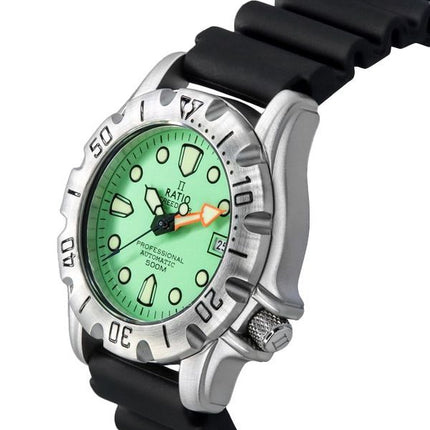 Ratio FreeDiver Professional 500M Sapphire Mint Green Dial Automatisk 32BJ202A-MGRN herreur
