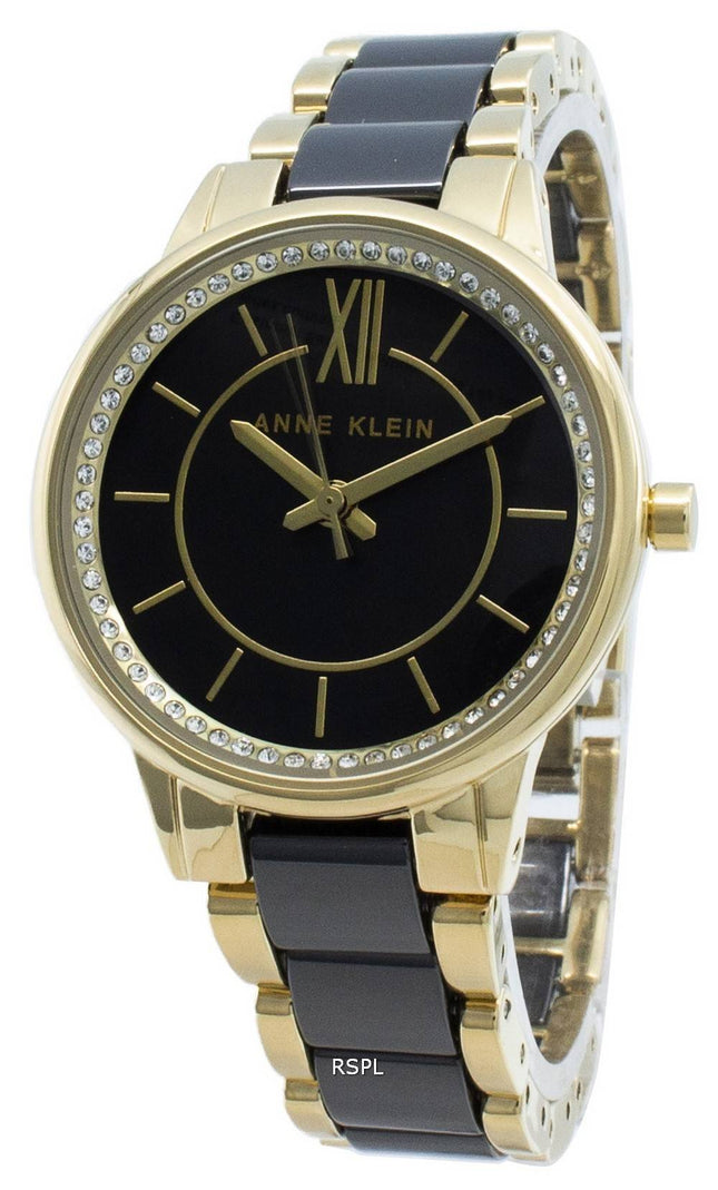 Anne Klein 3344BKGB Diamond Accents Quartz Women's Watch