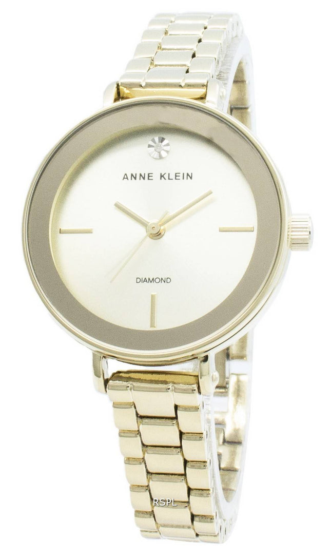 Anne Klein 3386CHGB Diamond Accents Quartz Women's Watch