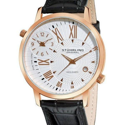 Stuhrling Original Polaris dobbelt tid schweizisk Quartz 343.33452 Herreur
