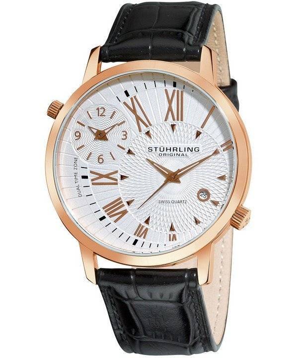 Stuhrling Original Polaris dobbelt tid schweizisk Quartz 343.33452 Herreur
