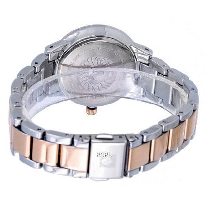 Anne Klein Tofarvet rustfrit stål hvid skive kvarts 3877SVRT dameur