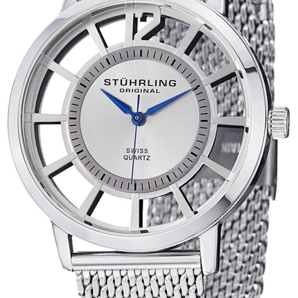 Stuhrling Original Winchester schweizisk Quartz sølv-Tone 388M.01 Herreur