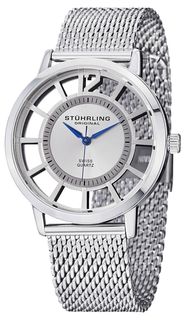 Stuhrling Original Winchester schweizisk Quartz sølv-Tone 388M.01 Herreur