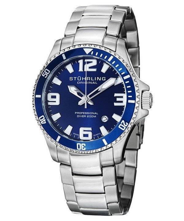 Stuhrling Original Aquadiver Regatta Champion schweizisk Quartz 395.33U16 Herreur