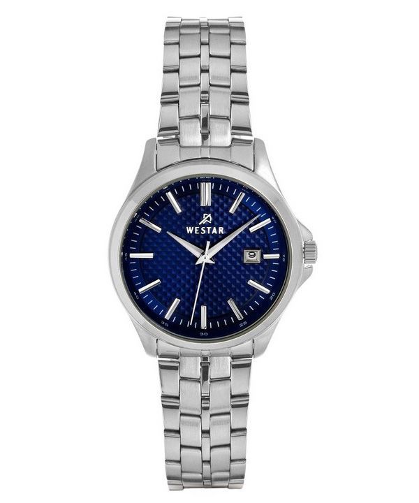 Westar profil rustfrit stål blå skive kvarts 40202STN104 dameur