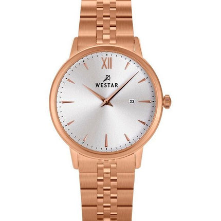 Westar Profil Rose Gold Tone Rustfrit Stål Sølv Urskive Quartz 40215PPN607 Dameur