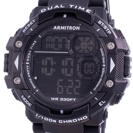 Armitron Sport 408309BLK Quartz Dual Time Herreur