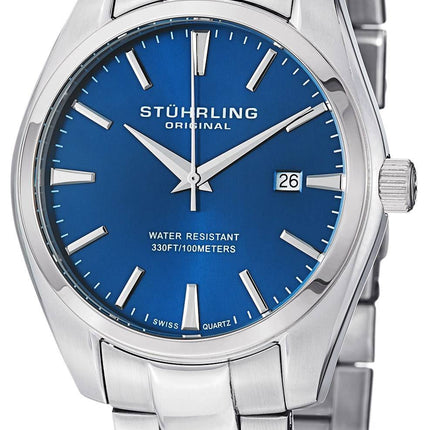 Stuhrling Original klassisk Ascot Prime schweizisk Quartz 414.33116 AM Herreur