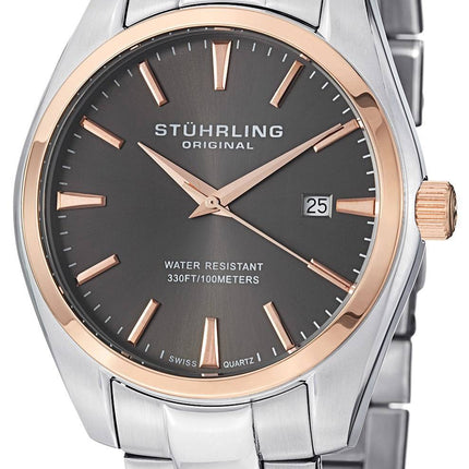 Stuhrling Original klassisk Ascot Prime grå Dial 414.334154 Herreur