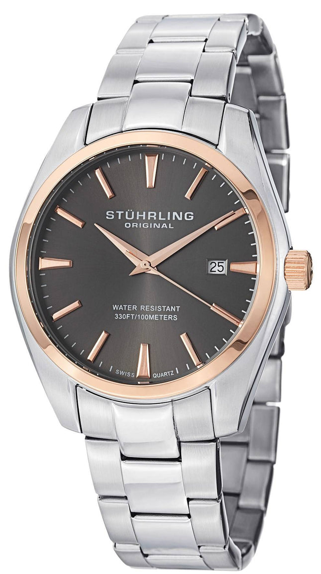 Stuhrling Original klassisk Ascot Prime grå Dial 414.334154 Herreur