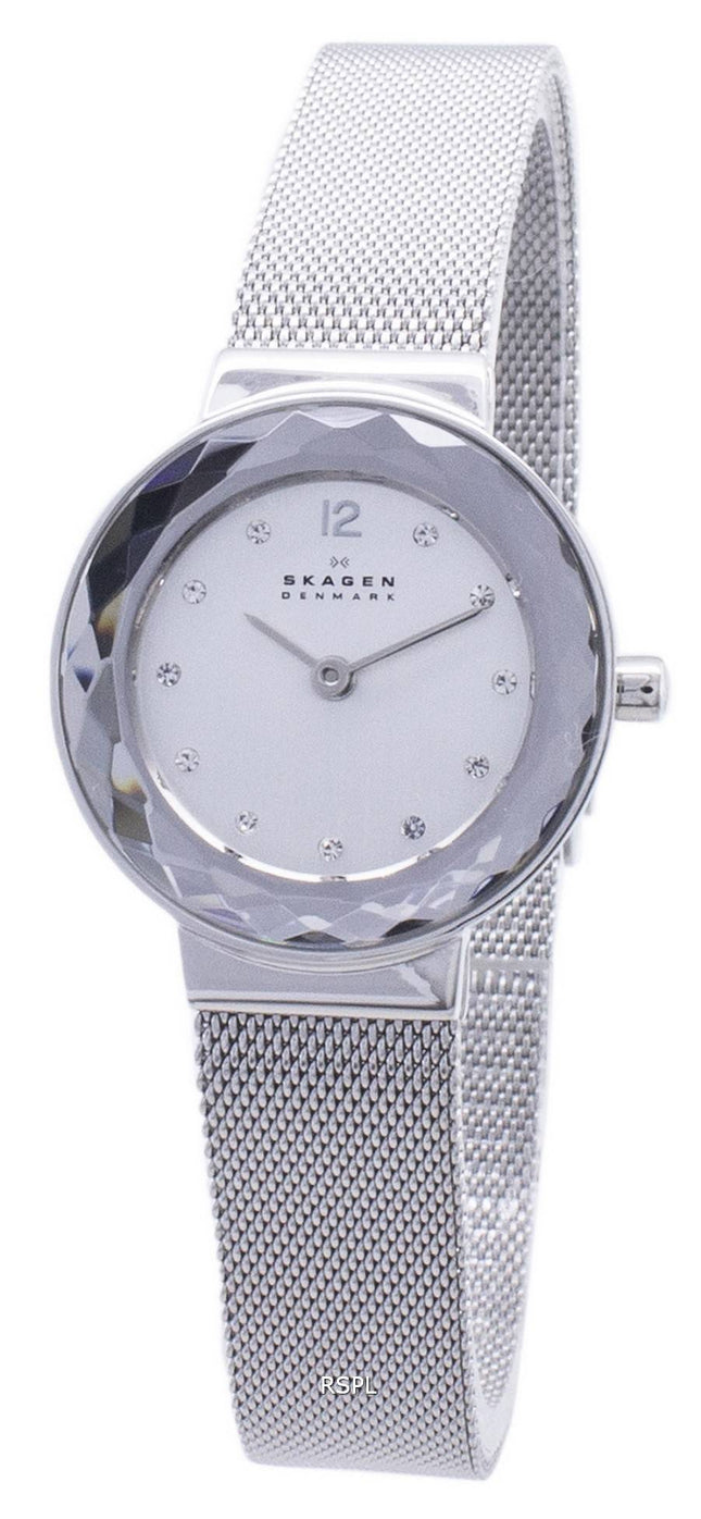 Skagen Leonora kvarts armeringsnet krystaller 456SSS kvinders Watch