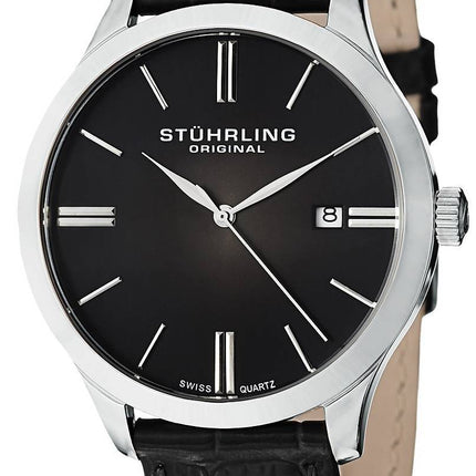 Stuhrling Original klassisk kuvette II schweizisk Quartz dato Display 490.33151 Herreur