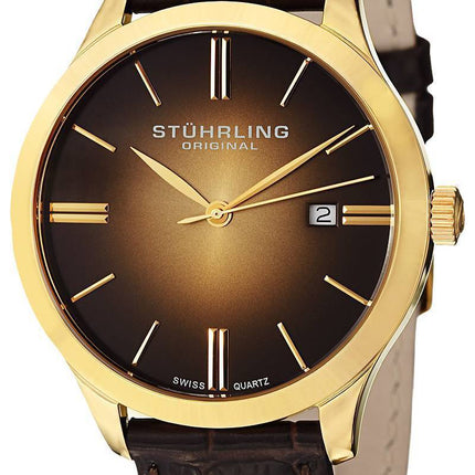 Stuhrling Original klassisk kuvette II schweizisk Quartz 490.3335K31 Herreur