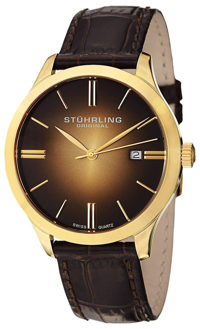 Stuhrling Original klassisk kuvette II schweizisk Quartz 490.3335K31 Herreur