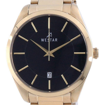 Westar Sort urskive Guldton Rustfrit stÃ¥l Quartz 50213 GPN 103 Herreur