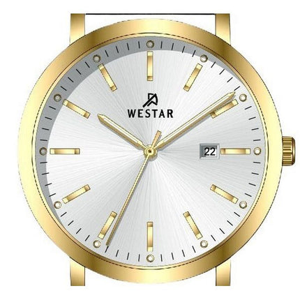 Westar profil læderrem Silver Dial Quartz 50216GPN107 herreur