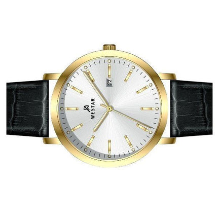 Westar profil læderrem Silver Dial Quartz 50216GPN107 herreur